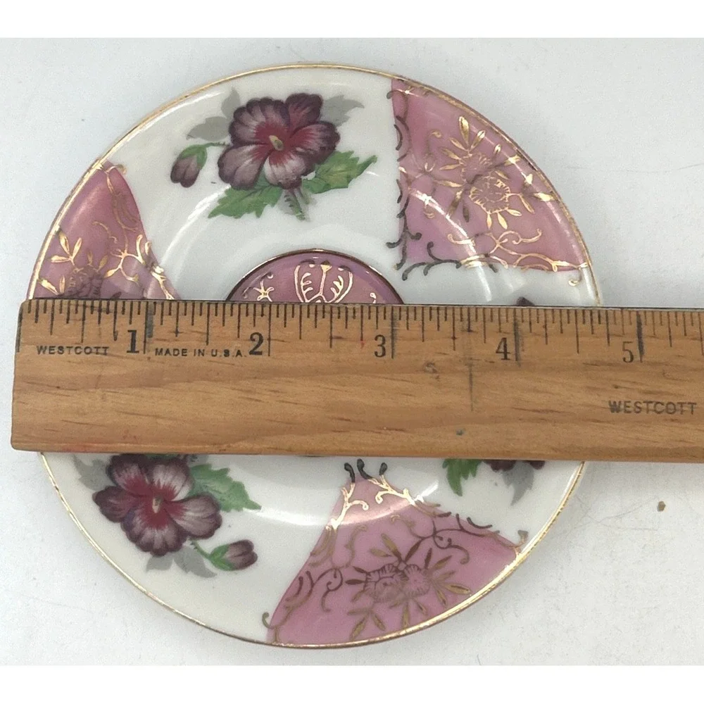 Vintage‎ Hand-Painted Floral Porcelain Teacup & 4 3/4